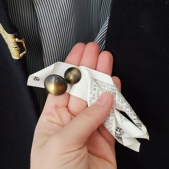 ZARA Velvet Military Jacket Navy Blue Velour Blazer Coat Rare - Picture 15 of 16